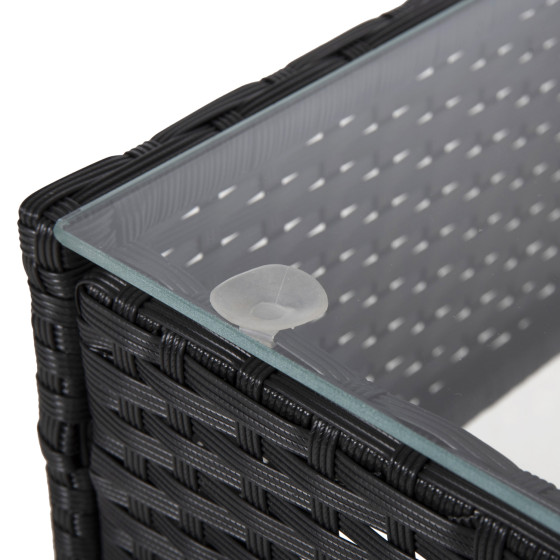 OUTDOOR LOUNGE SET 4PCS STASIA HM6089.01 SYNTHETIC RATTAN IN BLACK-CUSHIONS IN CAPPUCCINO