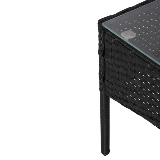 OUTDOOR LOUNGE SET 4PCS STASIA HM6089.01 SYNTHETIC RATTAN IN BLACK-CUSHIONS IN CAPPUCCINO