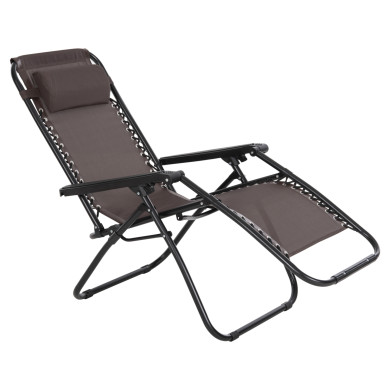 ARMCHAIR RELAX COMPANION HM5095.13 BROWN TEXTILENE-BLACK METAL 67x145x110Hcm.