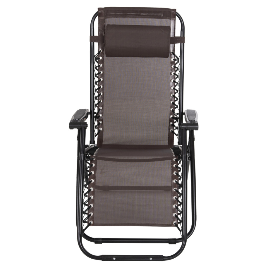 ARMCHAIR RELAX COMPANION HM5095.13 BROWN TEXTILENE-BLACK METAL 67x145x110Hcm.