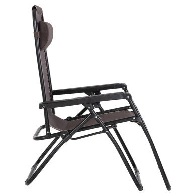 ARMCHAIR RELAX COMPANION HM5095.13 BROWN TEXTILENE-BLACK METAL 67x145x110Hcm.