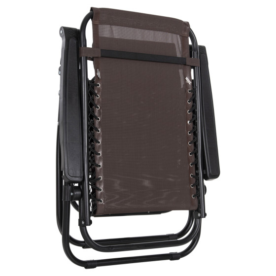 ARMCHAIR RELAX COMPANION HM5095.13 BROWN TEXTILENE-BLACK METAL 67x145x110Hcm.