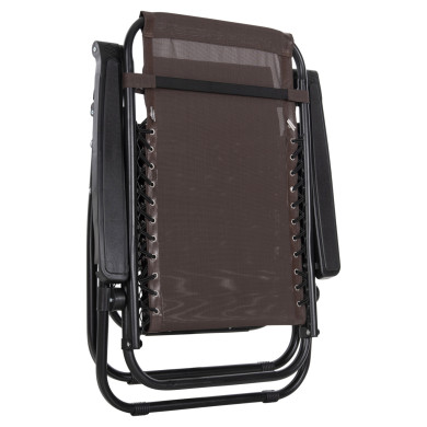 ARMCHAIR RELAX COMPANION HM5095.13 BROWN TEXTILENE-BLACK METAL 67x145x110Hcm.