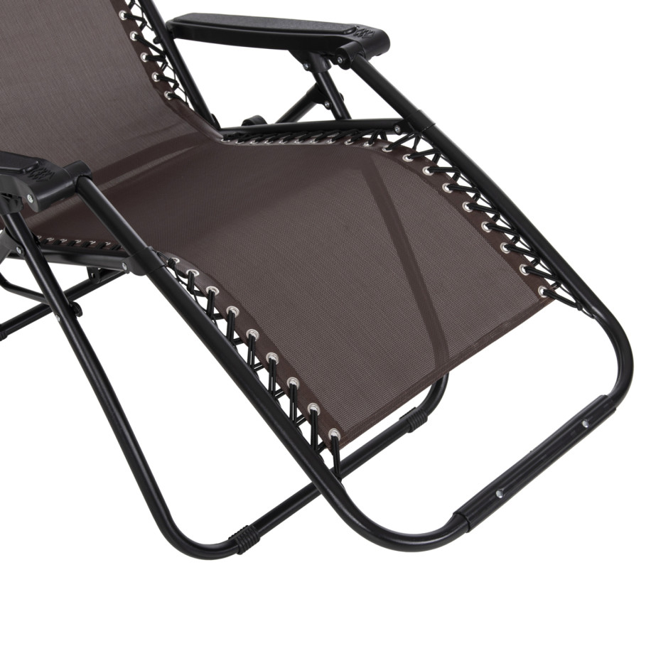 ARMCHAIR RELAX COMPANION HM5095.13 BROWN TEXTILENE-BLACK METAL 67x145x110Hcm.