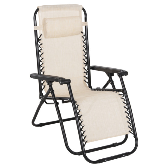 ARMCHAIR RELAX COMPANION HM5095.12 BEIGE TEXTILENE-BLACK METAL 67x145x110Hcm.