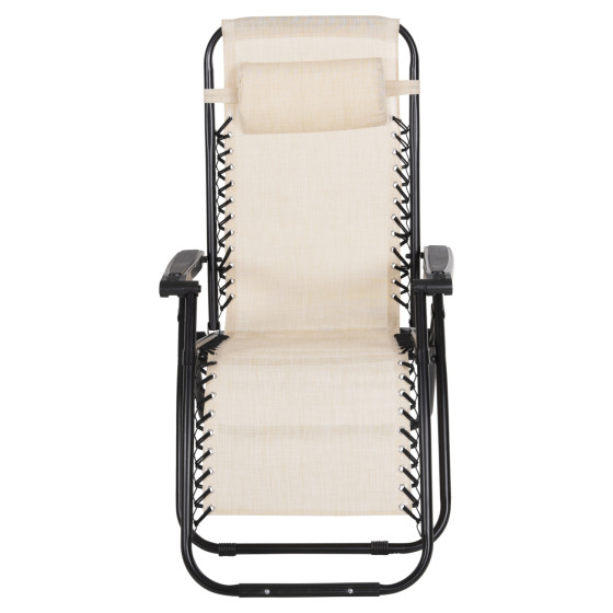 ARMCHAIR RELAX COMPANION HM5095.12 BEIGE TEXTILENE-BLACK METAL 67x145x110Hcm.