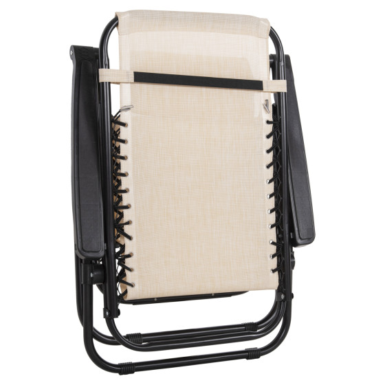 ARMCHAIR RELAX COMPANION HM5095.12 BEIGE TEXTILENE-BLACK METAL 67x145x110Hcm.