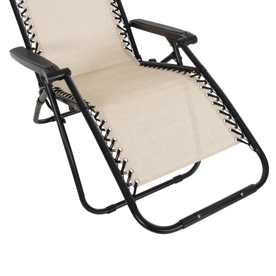 ARMCHAIR RELAX COMPANION HM5095.12 BEIGE TEXTILENE-BLACK METAL 67x145x110Hcm.