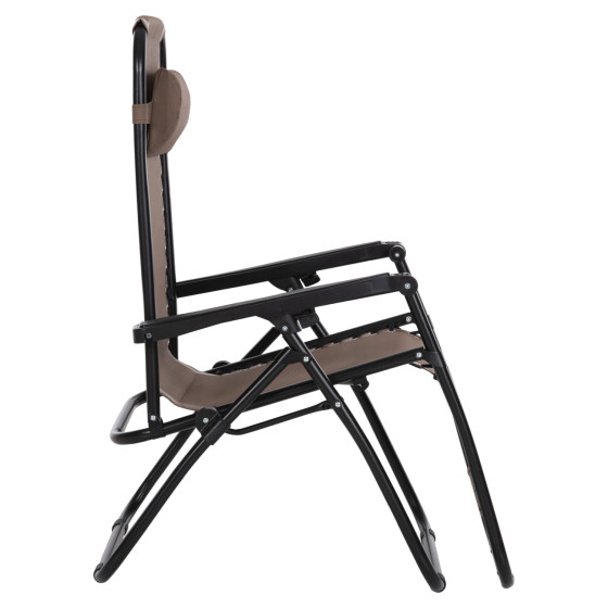 ARMCHAIR RELAX COMPANION HM5095.14 CHAMPAGNE COLORED TEXTILENE-BLACK METAL 67x145x110Hcm.