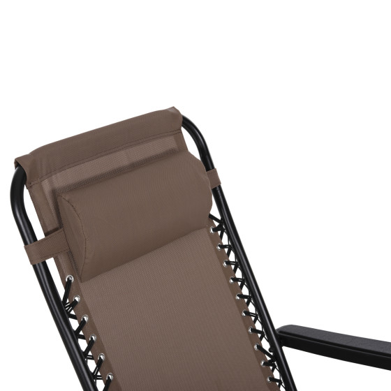 ARMCHAIR RELAX COMPANION HM5095.14 CHAMPAGNE COLORED TEXTILENE-BLACK METAL 67x145x110Hcm.