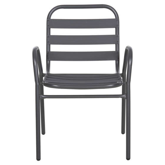CHAIR PRELUDE HM5970.01 METAL FRAME-ALUMINUM SEAT & BACKREST-GREY 54x56x79Hcm.