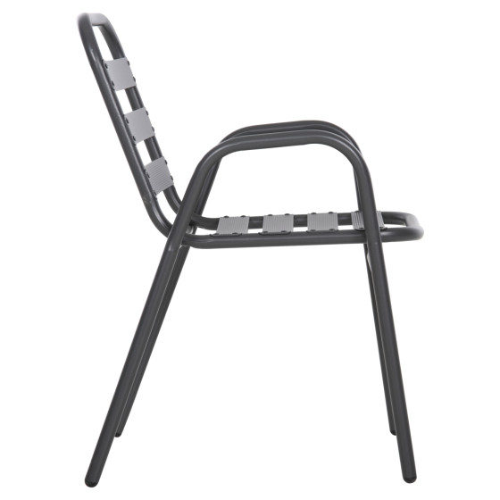 CHAIR PRELUDE HM5970.01 METAL FRAME-ALUMINUM SEAT & BACKREST-GREY 54x56x79Hcm.