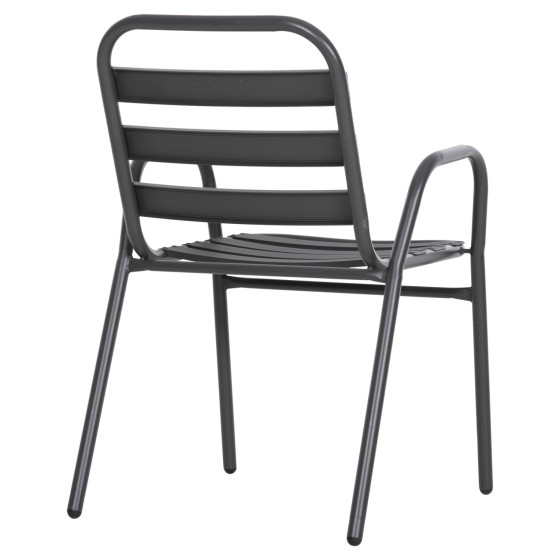 CHAIR PRELUDE HM5970.01 METAL FRAME-ALUMINUM SEAT & BACKREST-GREY 54x56x79Hcm.