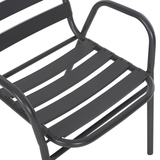 CHAIR PRELUDE HM5970.01 METAL FRAME-ALUMINUM SEAT & BACKREST-GREY 54x56x79Hcm.