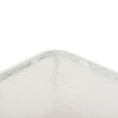 OUTDOOR SIDE TABLE SQUARE DIDO HM5975.02 METAL IN WHITE-GLASS 40x40x40Hcm.