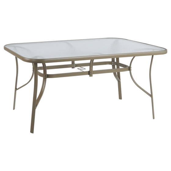 DINING TABLE BRUNO HM5074.04 METAL IN CHAMPAGNE COLOR-TEMPERED GLASS 160Χ90Χ72Hcm.