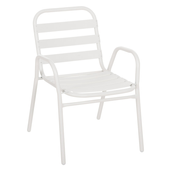 CHAIR PRELUDE HM5970.02 METAL FRAME-ALUMINUM SEAT & BACKREST-WHITE 54x56x79Hcm.