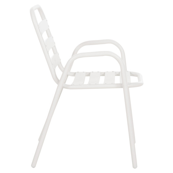 CHAIR PRELUDE HM5970.02 METAL FRAME-ALUMINUM SEAT & BACKREST-WHITE 54x56x79Hcm.