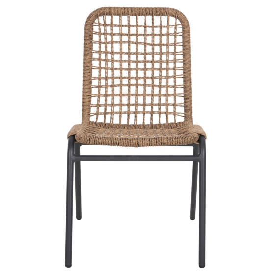 ALUMINUM CHAIR SPANO HM6047 ANTHRACITE FRAME- BEIGE SYNTHETIC RATTAN 46x59x80Hcm.