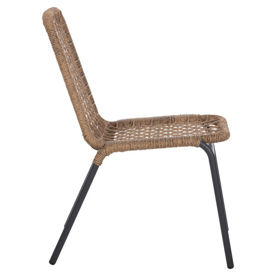ALUMINUM CHAIR SPANO HM6047 ANTHRACITE FRAME- BEIGE SYNTHETIC RATTAN 46x59x80Hcm.