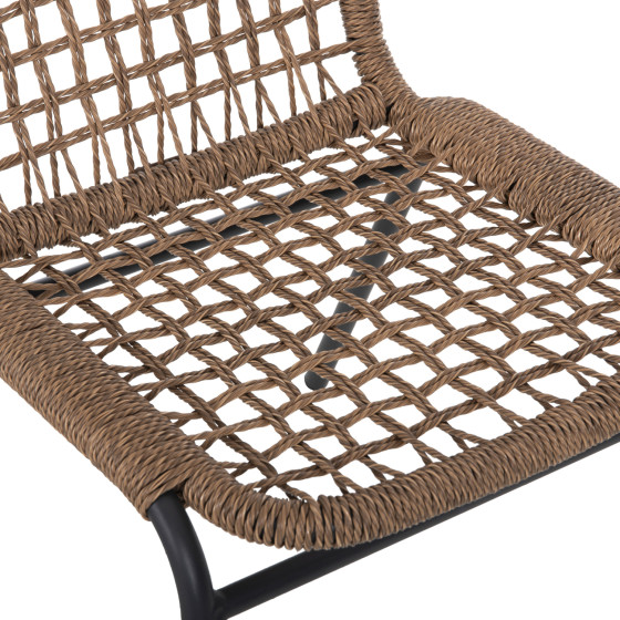 ALUMINUM CHAIR SPANO HM6047 ANTHRACITE FRAME- BEIGE SYNTHETIC RATTAN 46x59x80Hcm.