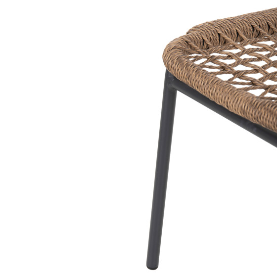ALUMINUM CHAIR SPANO HM6047 ANTHRACITE FRAME- BEIGE SYNTHETIC RATTAN 46x59x80Hcm.