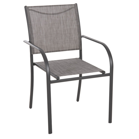 OUTDOOR ARMCHAIR REDAN HM5976.01 GREY METAL-GREY TEXTILENE 56x60x88Hcm.