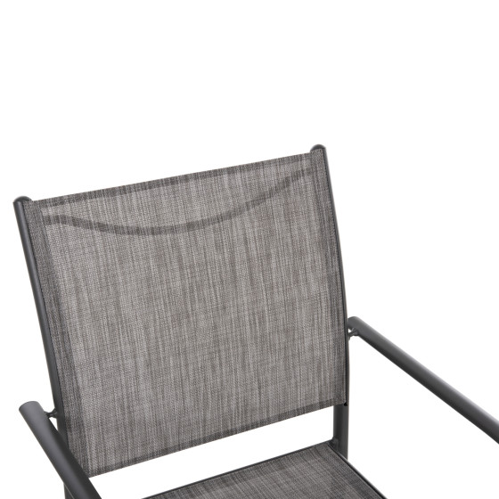 OUTDOOR ARMCHAIR REDAN HM5976.01 GREY METAL-GREY TEXTILENE 56x60x88Hcm.