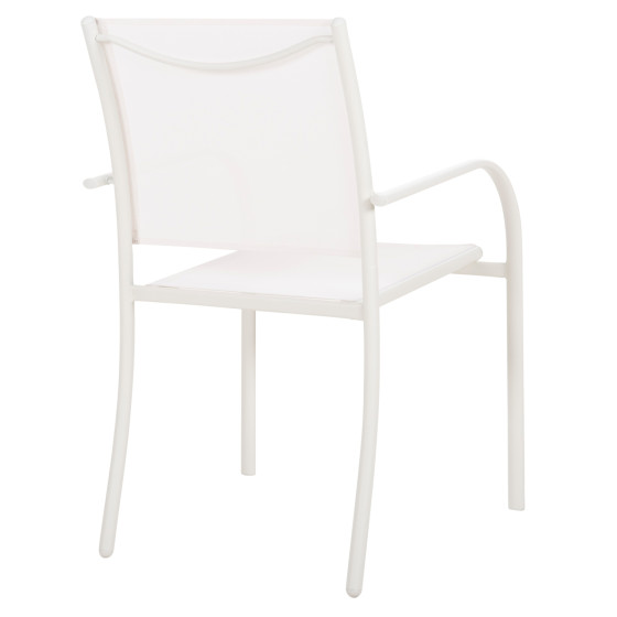 OUTDOOR ARMCHAIR REDAN HM5976.02 WHITE METAL-WHITE TEXTILENE 56x60x88Hcm.