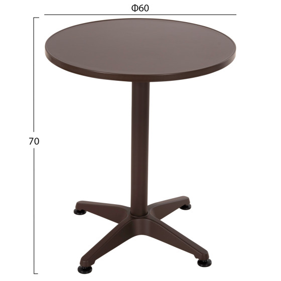 OUTDOOR ROUND TABLE GOSS HM5974.02 ALUMINUM IN BROWN Φ60x70Hcm.