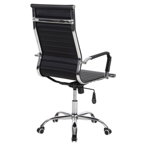 MANAGER'S OFFICE CHAIR BOSS HM1059.31 BLACK PU-CHROMED METAL FRAME AND BASE 53x57x109Hcm.
