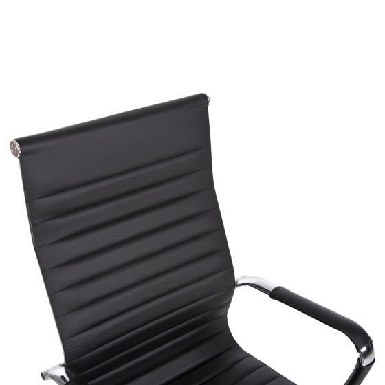 MANAGER'S OFFICE CHAIR BOSS HM1059.31 BLACK PU-CHROMED METAL FRAME AND BASE 53x57x109Hcm.