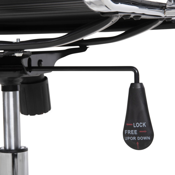 MANAGER'S OFFICE CHAIR BOSS HM1059.31 BLACK PU-CHROMED METAL FRAME AND BASE 53x57x109Hcm.