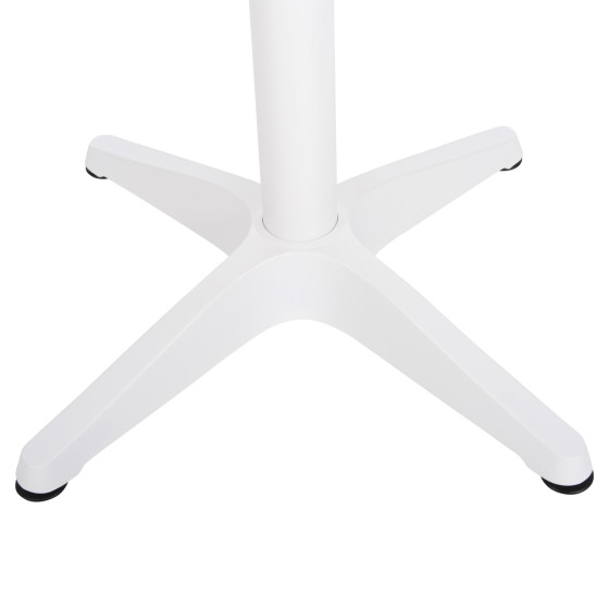 ALUMINUM ROUND TABLE ALEXA HM6086.02 WHITE-POLYWOOD TOP IN NATURAL COLOR Φ60x73Hcm.