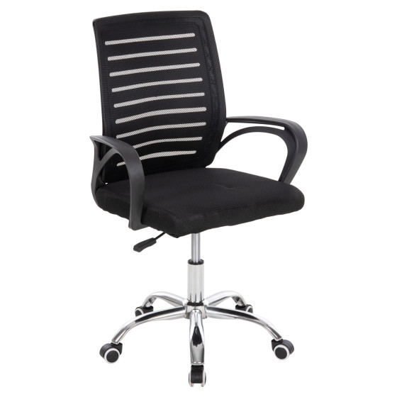 OFFICE CHAIR TRAIL HM1192 BLACK MESH-CHROMED METAL LEG 64x55x98,5Hcm.