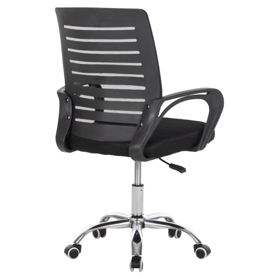 OFFICE CHAIR TRAIL HM1192 BLACK MESH-CHROMED METAL LEG 64x55x98,5Hcm.