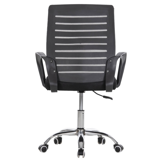 OFFICE CHAIR TRAIL HM1192 BLACK MESH-CHROMED METAL LEG 64x55x98,5Hcm.