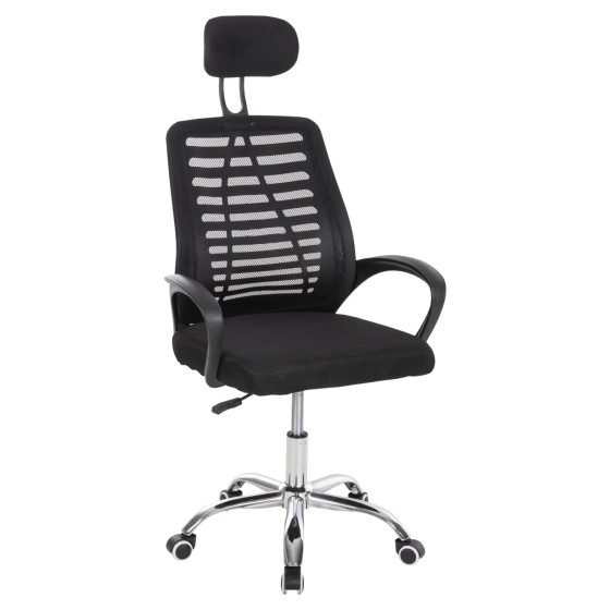 OFFICE CHAIR TRAIL2 HM1193 BLACK MESH-CHROMED METAL LEG 62x59x120Hcm.