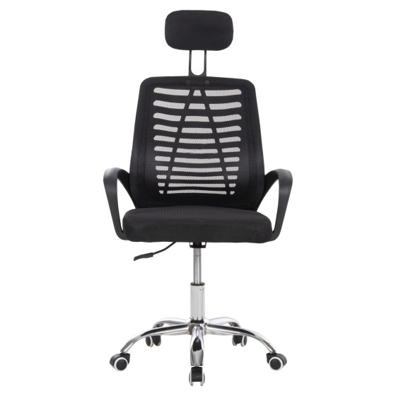 OFFICE CHAIR TRAIL2 HM1193 BLACK MESH-CHROMED METAL LEG 62x59x120Hcm.