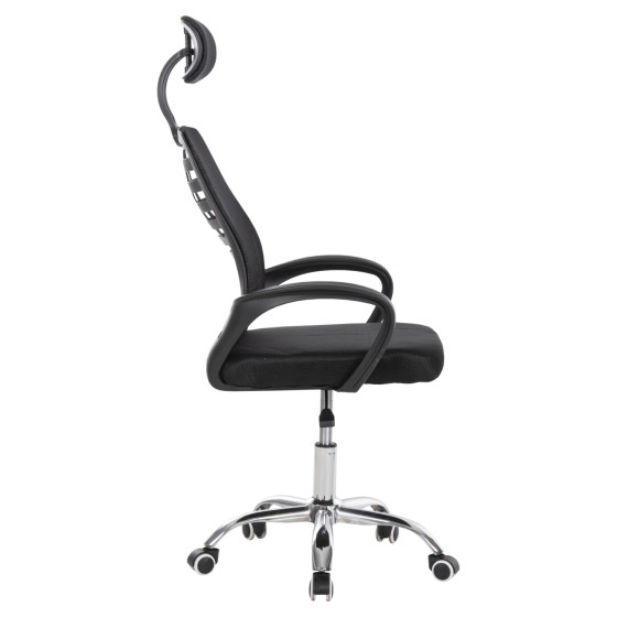 OFFICE CHAIR TRAIL2 HM1193 BLACK MESH-CHROMED METAL LEG 62x59x120Hcm.
