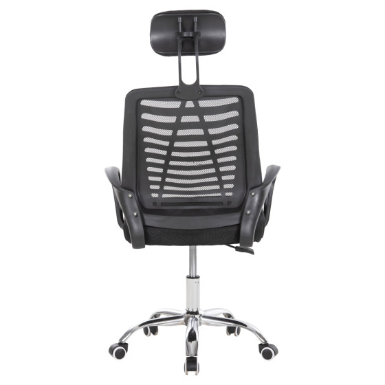 OFFICE CHAIR TRAIL2 HM1193 BLACK MESH-CHROMED METAL LEG 62x59x120Hcm.