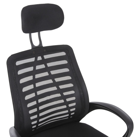 OFFICE CHAIR TRAIL2 HM1193 BLACK MESH-CHROMED METAL LEG 62x59x120Hcm.