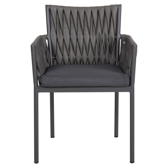 ALUMINUM ARMCHAIR MARTIN HM5564.12 ANTHRACITE FRAME AND ANTHRACITE SYNTHETIC RATTAN 56x56x80Hcm.