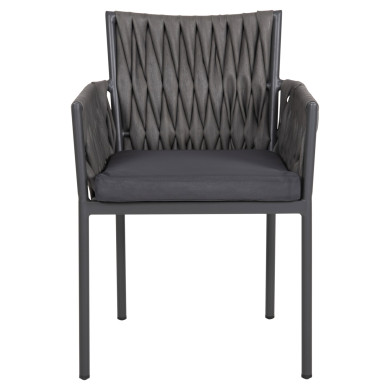 ALUMINUM ARMCHAIR MARTIN HM5564.12 ANTHRACITE FRAME AND ANTHRACITE SYNTHETIC RATTAN 56x56x80Hcm.