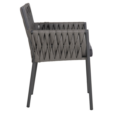 ALUMINUM ARMCHAIR MARTIN HM5564.12 ANTHRACITE FRAME AND ANTHRACITE SYNTHETIC RATTAN 56x56x80Hcm.