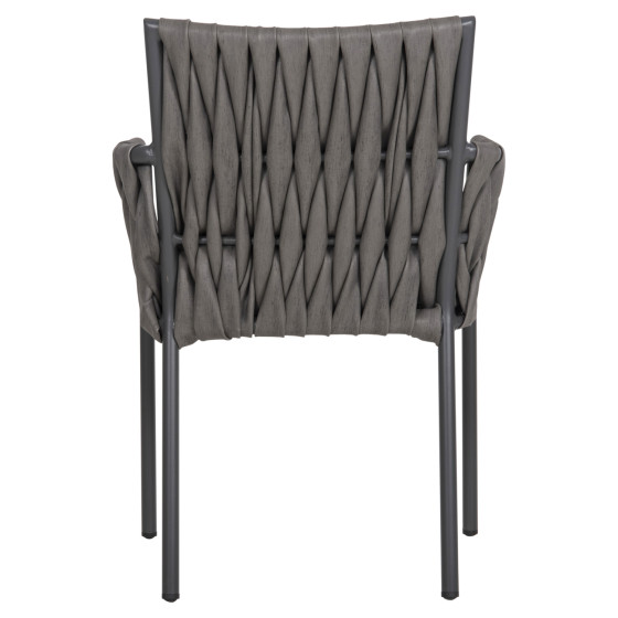 ALUMINUM ARMCHAIR MARTIN HM5564.12 ANTHRACITE FRAME AND ANTHRACITE SYNTHETIC RATTAN 56x56x80Hcm.