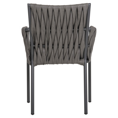 ALUMINUM ARMCHAIR MARTIN HM5564.12 ANTHRACITE FRAME AND ANTHRACITE SYNTHETIC RATTAN 56x56x80Hcm.