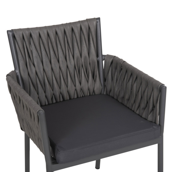 ALUMINUM ARMCHAIR MARTIN HM5564.12 ANTHRACITE FRAME AND ANTHRACITE SYNTHETIC RATTAN 56x56x80Hcm.