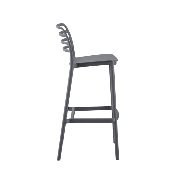 BAR STOOL POLYPROPYLENE GREY HM6099.03 GREY 37,2x50x101,5Hcm.