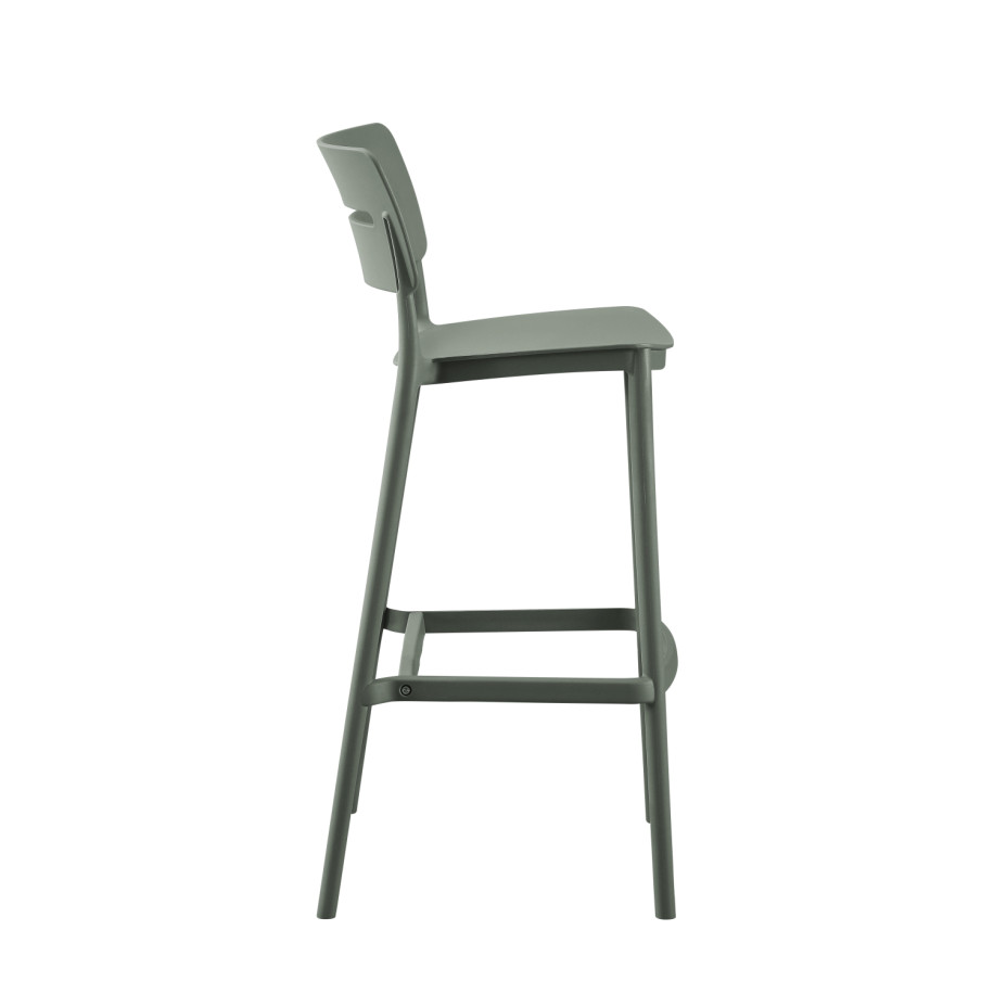 BAR STOOL POLYPROPYLENE SNOD2 HM6100.05 OLIVE GREEN 37,2x50x101,5Hcm.